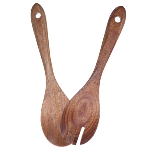 IMIKEYA Holz Salatbesteck aus Natürlichem Holz Robust und Leicht Vielseitig für Salat Nudeln und Kratzfrei Elegantes Küchenaccessoire für Alltag und Party von IMIKEYA