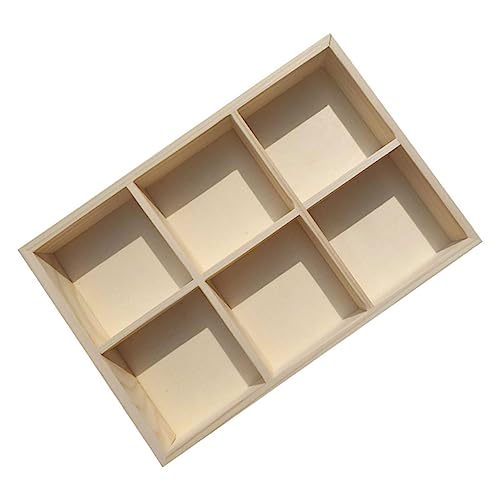 IMIKEYA Holzbox mit Fächern Sortierbox aus Nachhaltigem Kiefernholz Vielseitige Aufbewahrungsbox für Ölkreiden Wasserfarben und Bastelmaterial Ordnet Schreibtisch und Atelierbereich von IMIKEYA