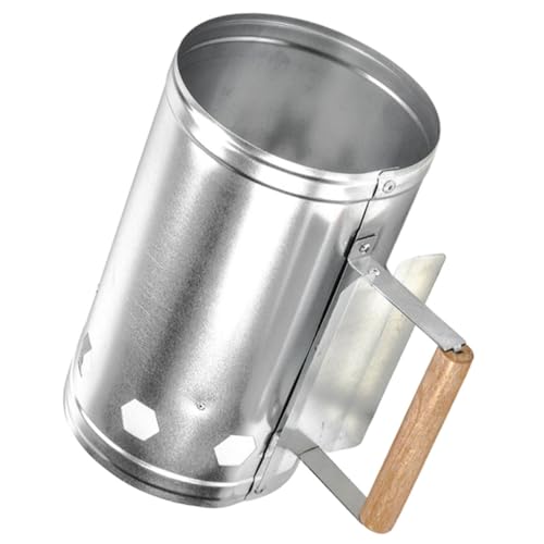 IMIKEYA Holzkohle Anzündkamin mit Holzgriff Effektiver Kaminanzünder für Außenbereich Langlebig und Benutzerfreundlich zum Schnellen von Grillkohle und Hohe von IMIKEYA