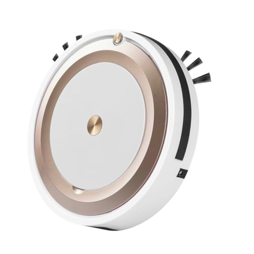 IMIKEYA Intelligenter Saugroboter mit Wischfunktion Kompakter Haushaltsbodenreiniger App gesteuert Schlankes Design Akku Kehrt Wischt und Saugt für Hartböden und Teppiche Goldfarben von IMIKEYA