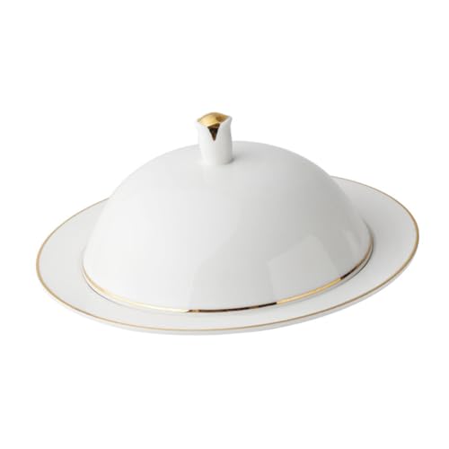 IMIKEYA Keramik Food Dish mit Deckel Goldrand Dessert Steakplatte Vielseitiger Servierteller aus Sicherem Gesundem Material für Salat Pasta Aufbewahrung und Stilvolle Tischdekoration IMIKEYA Keramik Food Dish mit Deckel Goldrand Dessert Steakplatte Vielseitiger Servierteller aus Sicherem Gesundem Material für Salat Pasta Aufbewahrung und Stilvolle Tischdekoration von IMIKEYA