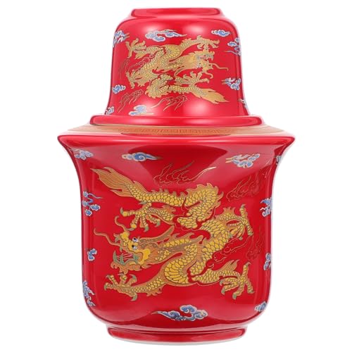 IMIKEYA Keramik Warmer Chinesischer Stil Antik Stil Wärmendes Trinkgeschirr für Likör mit Dekorativem Gefäß und Becher Sicheres Multifunktionales Einfach zu Reinigendes Porzellan Familie von IMIKEYA