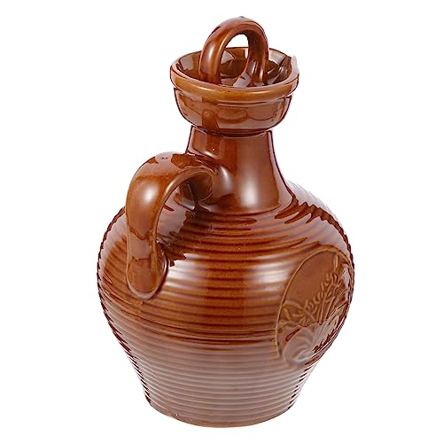 IMIKEYA Keramik weinkrug Vintage Tonkrug Weinbehälter für Zuhause und Restaurant Robust Fein Verarbeitet Vielseitig Einsetzbar als Stilvolles Weinaccessoire von IMIKEYA