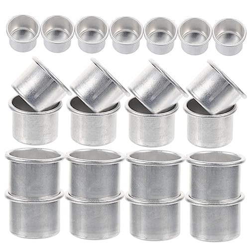 IMIKEYA 50stücke Aluminium Kerzenhalter Einsätze Metall Kerzenbecher Für Stabkerzen Und Teelichter Hitzebeständig Langlebig Für Tischdekoration Und Hochzeiten von IMIKEYA