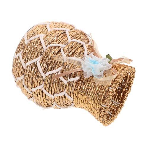 IMIKEYA Kleine Rattan Vase mit Elegantem Wicker Design Handgefertigte Blumenvase aus Robustem für Tischdeko Blumenarrangements und Pflanzen Dekorative Akzentuierung Jedem von IMIKEYA