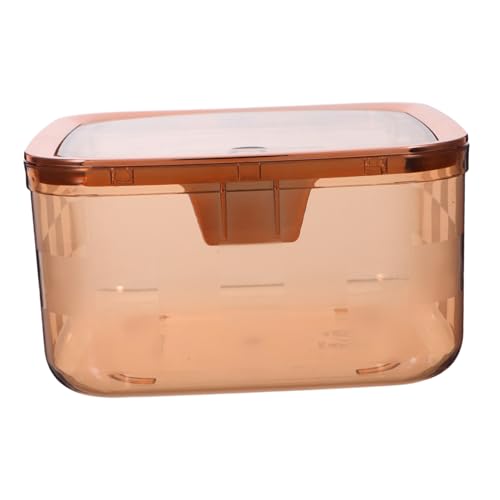 IMIKEYA Kleiner Mülleimer mit Schwingdeckel Transparenter Kunststoff Abfalleimer für Tisch Dekorativer Design Desktop Mülleimer und Aufbewahrungsbox Praktischer Press Deckel für Büro Küche von IMIKEYA
