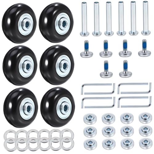 IMIKEYA Kofferrollen Ersatzset mit Kugellagern Schrauben Unterlegscheiben und Werkzeugen Robuste Kunststoffrollen für Kabinengepäck und Reisekoffer Einfache Montage Stabiles IMIKEYA Kofferrollen Ersatzset mit Kugellagern Schrauben Unterlegscheiben und Werkzeugen Robuste Kunststoffrollen für Kabinengepäck und Reisekoffer Einfache Montage Stabiles von IMIKEYA