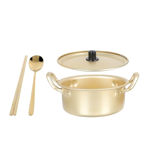 1 Set Koreanisches Ramen-topf-set Deckel Binauraler Aluminiumgriff Leicht Zu Bewegen Sicheres Kochen Und Leicht Zu Reinigen Vielseitig Für Gasherd Und Feuer von IMIKEYA