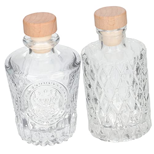 IMIKEYA Korken Flasche Whiskyflasche Trankflaschen Mit Korken Zaubertrank Flaschen Whisky-dekanter Tragbare Wasserflasche Mini-getränkebehälter Flacher Wasserkocher Glas Whisky-dekanter von IMIKEYA