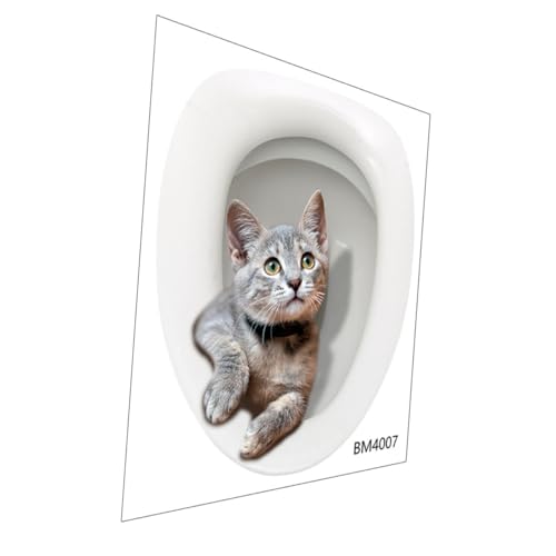 IMIKEYA 3D Katzen Toilettenaufkleber aus Selbstklebendem Material für Badezimmer Süßer Toilettensitz Geeignet für Glatte Oberflächen Leicht Anzubringen und Entfernen und Langlebig IMIKEYA 3D Katzen Toilettenaufkleber aus Selbstklebendem Material für Badezimmer Süßer Toilettensitz Geeignet für Glatte Oberflächen Leicht Anzubringen und Entfernen und Langlebig von IMIKEYA