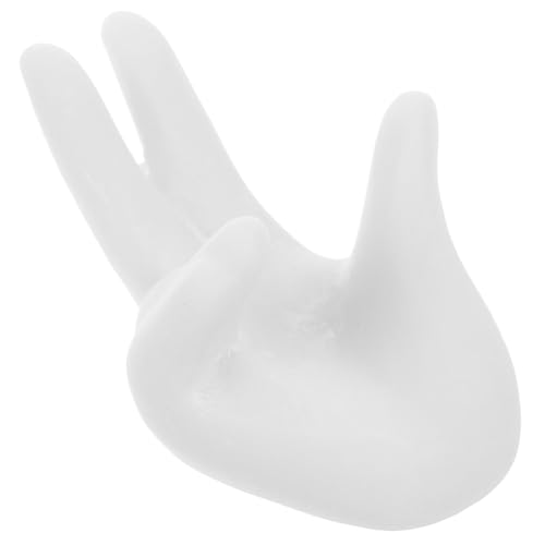 IMIKEYA Kristallkugelhalter Weiß Kristallkugelsockel Handskulptur Kristallkugel Halter Kunstharz Kugelständer dekorativ Kugelständer Glaskugel Halter Ei Basis Display Ständer von IMIKEYA