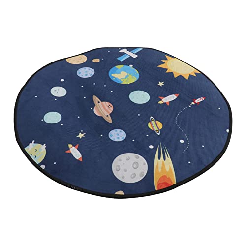 IMIKEYA Künstlerischer Cartoon Runder Teppich für Kinderzimmer Waschbare Weiche Bodenmatte mit Buntem Planetendesign für Badezimmer und Wohnzimmer Durchmesser IMIKEYA Künstlerischer Cartoon Runder Teppich für Kinderzimmer Waschbare Weiche Bodenmatte mit Buntem Planetendesign für Badezimmer und Wohnzimmer Durchmesser von IMIKEYA