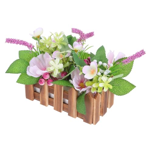 IMIKEYA Künstliche Blumenarrangement im Holz-Zaun Kübel Realistische Kunststofftopf-Blumen Pflegeleicht für Balkon Garten Terrasse Rustikaler Landhausstil Fertige Dekoration für Innen und IMIKEYA Künstliche Blumenarrangement im Holz-Zaun Kübel Realistische Kunststofftopf-Blumen Pflegeleicht für Balkon Garten Terrasse Rustikaler Landhausstil Fertige Dekoration für Innen und von IMIKEYA