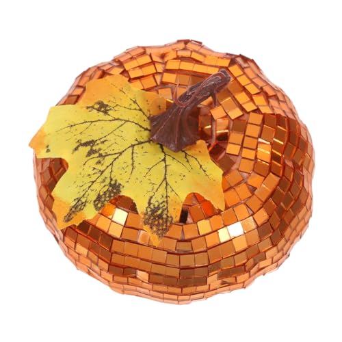 IMIKEYA Künstlicher Disco Kürbis mit Glitzerndem Spiegel Herbstliche Dekofigur Vielseitiger Herbstschmuck für Halloween Erntedankfest Partys und Tischdekoration von IMIKEYA