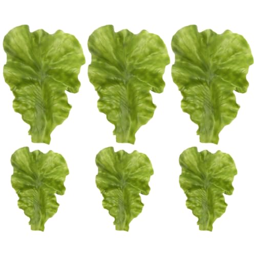 IMIKEYA Künstlicher Salat Deko Künstliches Gemüse 6 Stück Gefälschtes Gemüse Display Requisiten Künstlicher Salatblätter Lebensechte Gemüses Für Küche Dekoration von IMIKEYA