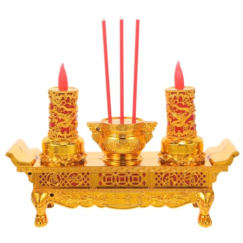 IMIKEYA Led Buddha Kerzenhalter Kerzenlampe Elektrische Kerzen Chinesisches Led-Buddha-licht Chinesische Led-kerzenhalter Altarkerzen Lampe Feng-Shui-Ornamente Schatzschale Lotus Plastik von IMIKEYA