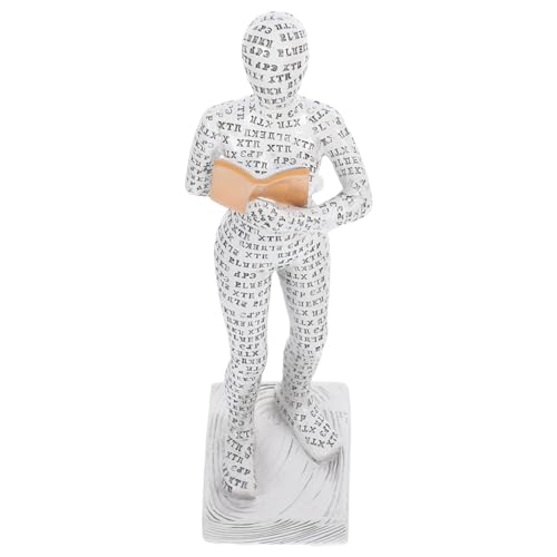 IMIKEYA Lesende Frau Skulptur Ornament Leserskulptur Pulp-denker-Statue Kunstleserfigur Abstrakte Lesefigur Minimalistische Leseskulptur Aus Zellstoff Bücherregal Haushalt Zubehör Harz von IMIKEYA