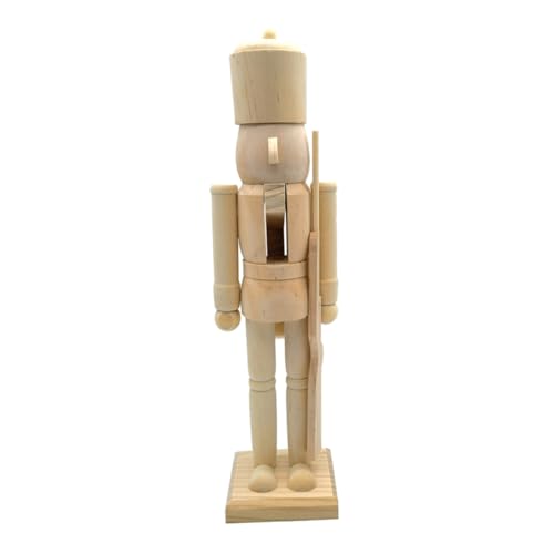 IMIKEYA Nussknacker-Ornament Aus Holz Blanke Nussknackerpuppe Unbemalte Nussknackerfigur Kreative Weihnachtsdekoration von IMIKEYA
