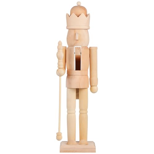 IMIKEYA Marionettenkönig Soldat Nussknacker Aus Holz Unvollendete Nussknackerfigur Aus Holz Figur Aus Soldat Figur DIY Unbemalter DIY von IMIKEYA