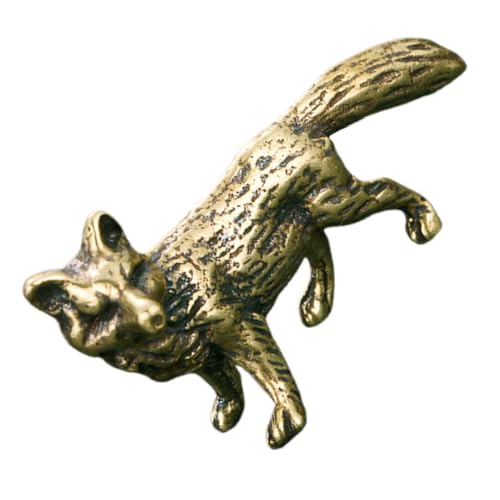 IMIKEYA Messing Fuchs Figur Retro Stil Solide Tierfigur Desktop Dekoration Büro Zuhause Feng Shui von IMIKEYA