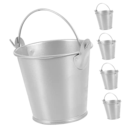 IMIKEYA 5stücke Metallpflanzgefäß Mini-Bonsai-Eimer Für Veranda Blumenbehälter Aus Sukkulenten-blumentopf Mit Griff Weißblech Eimer Für Blumenarrangements von IMIKEYA