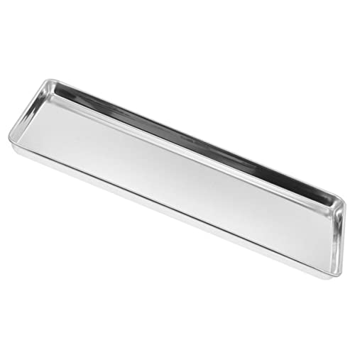 IMIKEYA Metallplatte Nudelrollen-Teller Rechteckiges Designtablett Dessert Platte Servierteller Bratpfanne Blechpfannen Buffetplatte Bankett Frühstück Rostfreier Stahl Grillplatte von IMIKEYA