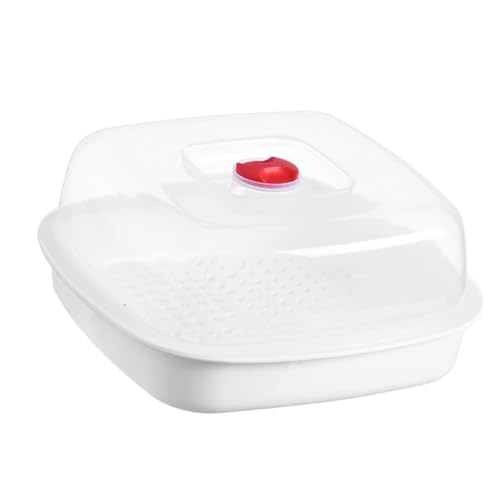 IMIKEYA Mikrowellen Dampfgarer mit Belüftungsdeckel Einlagiger Quadratischer Steamer für Fisch Gemüse und Gedämpfte Speisen Einfache Handhabung Mikrowellengeeignet Gesundes Kochen im von IMIKEYA