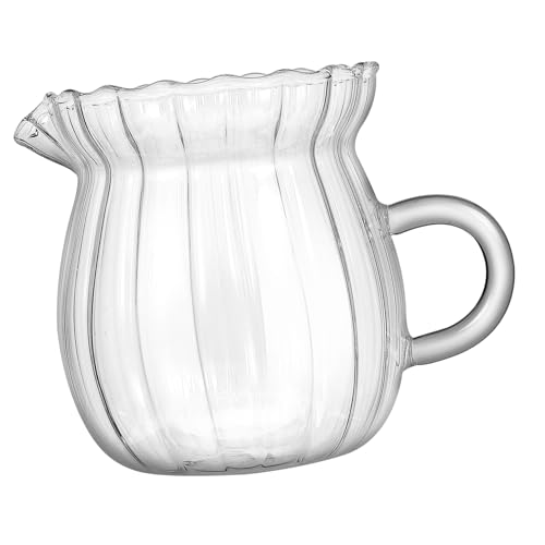 IMIKEYA Milchkännchen aus Hochwertigem Borosilikatglas Eleganter Glaskrug mit Ausguss für Milchaufschäumen Tee oder Kaffee Stilvolle Ergänzung für Jede Küche von IMIKEYA