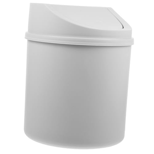 IMIKEYA Mini Mülleimer mit Schwingdeckel Kompakter Abfalleimer für Desktop für Büro Schlafzimmer Badezimmer und Platzsparend und Vielseitig Einsetzbar von IMIKEYA