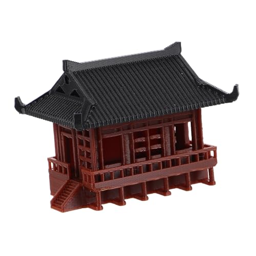 IMIKEYA Miniaturisierte Gartenornamente Mikro Landschaftspavillon für Teich und Gartendekoration Einzigartiges Design aus Kunststein für Schreibtisch und Tischoberflächen von IMIKEYA