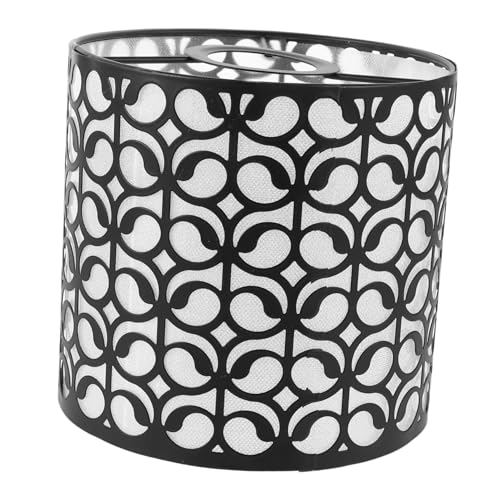 IMIKEYA Moderner Schwarzer Metall Lampenschirm mit Hohlem Eulenmuster Fassung Dekorativer Lampenschirm für Steh und Deckenleuchten DIY Beleuchtung für Wohnzimmer und Schlafzimmer von IMIKEYA