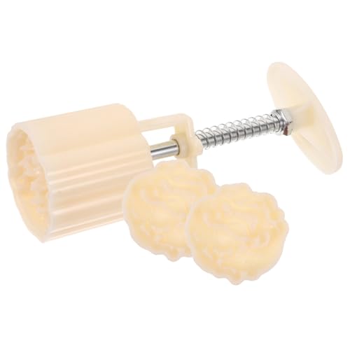 IMIKEYA Mondkuchenform Handpresse Kunststoff Backform mit Lotusmotiv Antihaftbeschichtet Leicht zu Reinigen DIY Gebäckform für Selbstgemachte Chinesische Mondkuchen und Kuchen Dekorieren von IMIKEYA