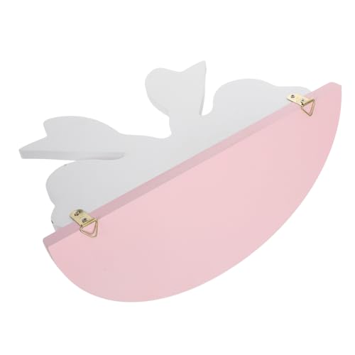 IMIKEYA Nordisches Wandregal aus Natürlichem Holz Schwebendes Halbrundes Bow Design Dekoratives Holzregal zur Wandmontage für Kinderzimmer Badezimmer Wohnzimmer Stilvolle von IMIKEYA