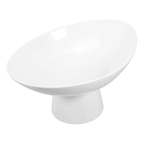 IMIKEYA Elegante Fußschale Aus Keramik Für Obst Und Desserts Dekorativer Kuchenteller Für Küchentheke Vielseitig Einsetzbar Als Serviertablett Oder Teetablett Minimalistisches Design Weiß von IMIKEYA