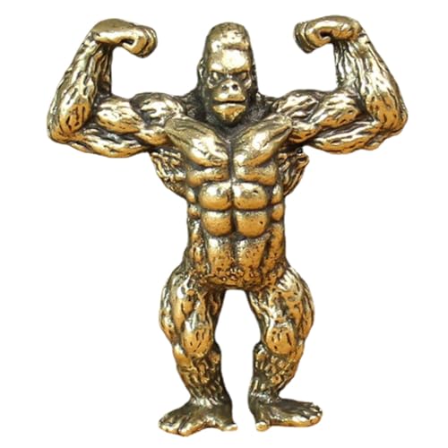 IMIKEYA Mini Messing Figuren: kleine Gorilla Figur Gold - Vintage Gorilla Figur Messing Ornament Tiere Sammelfigur für Home Office Schreibtisch von IMIKEYA