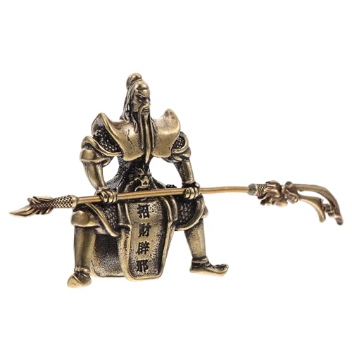 IMIKEYA Ornament Tee Haustier Guan Yu Statue des Gottes des Reichtums Kung-fu-Tee-Haustier Tischdeko Guan Yu-skulptur Fengshui-Messing Home Decor Kupfer Guan Yu-Statue Liebhaber Teetisch von IMIKEYA