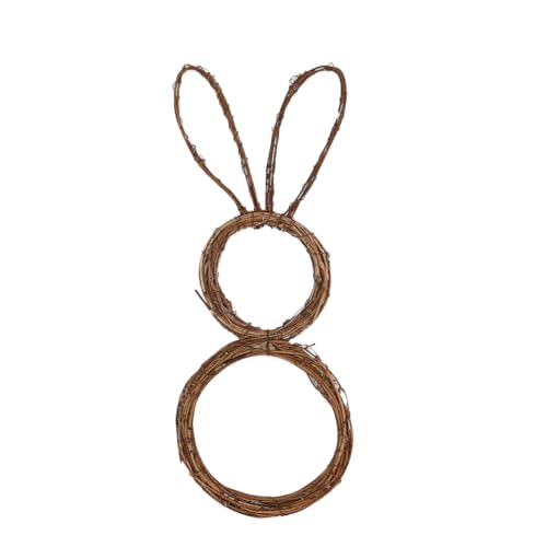 IMIKEYA Rattan-Kaninchen-Girlande Ostern Türgirlande Ostertür Ostern-tür-Swag Ostern Türkranz Osterhasen-Ornamente Kranzrahmen Aus Rattan Hasenkranz Girlande Osterfront Feder Hochzeit von IMIKEYA