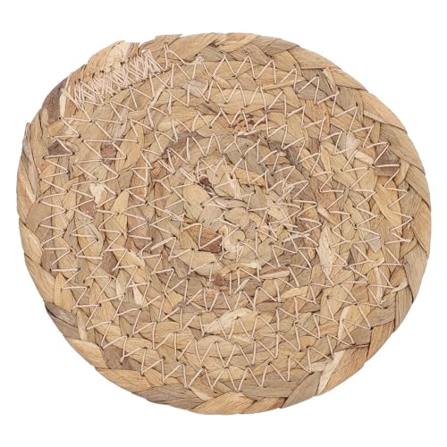 IMIKEYA Rattan- Untersetzer Wasserhyazinth- Untersetzer: 2 Stücke 12Cm Boho- Untersetzer Rustikal Heißer Topfhalter- Pads Handgefertigter Runder Strohgewebe- Platz Matte- Untersetzer von IMIKEYA