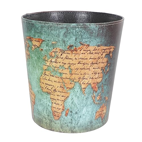 IMIKEYA Retro Abfalleimer ohne Deckel Vintage Müllbehälter aus für Haushalt Büro und Langlebig Kreative Zimmerdekoration Grüne Weltkarte IMIKEYA Retro Abfalleimer ohne Deckel Vintage Müllbehälter aus für Haushalt Büro und Langlebig Kreative Zimmerdekoration Grüne Weltkarte von IMIKEYA