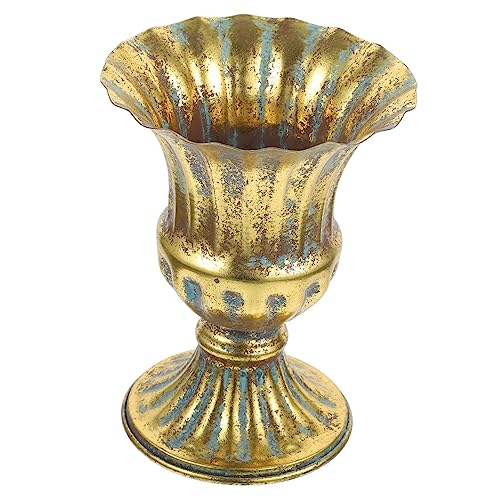 IMIKEYA Retro-Vase aus Eisen Blumen Eichelvase Bodenvase ovale Vase Container künstliche blüten Artificial Flower Dekorative Vase Hausdekoration Home Desktop Dekoration Mittelvase Golden von IMIKEYA