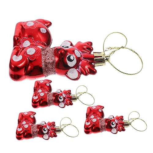 IMIKEYA Roter Weihnachtsbaumschmuck Sitzender Hirsch Hängendes Ornament-Set für Party von IMIKEYA