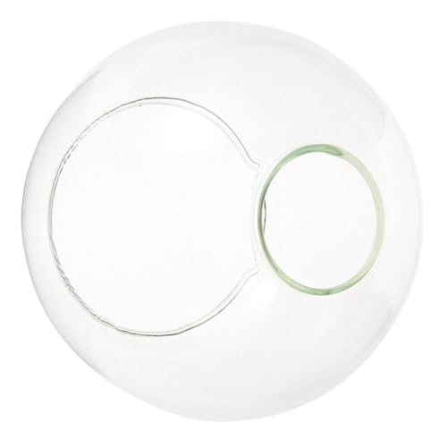IMIKEYA Runder Glasschirm Lampenschirm mit Doppelöffnung Pendelleuchte Ersatz Transparenter Kugellampenschirm für Bauernhaus Beleuchtung und Dekoration von IMIKEYA