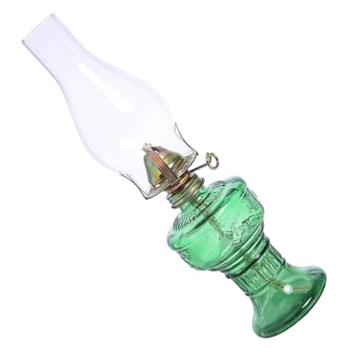 IMIKEYA Rustikale Petroleumlampe Vintage-öllaternen Dekorative Campinglaterne Aus Glas Und Aluminiumlegierung Mit Baumwolldocht Für Warme Atmosphäre Und Notfälle von IMIKEYA