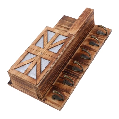 IMIKEYA Rustikaler Wand Organizer aus mit Schwebendem Regal Haken für Mäntel und Schlüssel Platzsparend für Flur und Eingangsbereich Braune Wandablage IMIKEYA Rustikaler Wand Organizer aus mit Schwebendem Regal Haken für Mäntel und Schlüssel Platzsparend für Flur und Eingangsbereich Braune Wandablage von IMIKEYA
