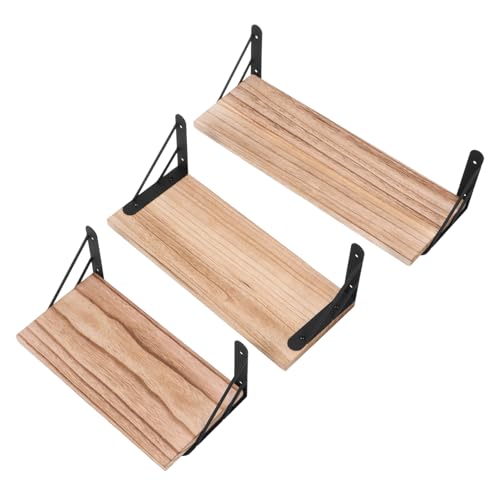 IMIKEYA Schwebendes Wandregal aus Holz Multifunktionales Wandaufbewahrungsregal für Wohnzimmer Schlafzimmer und Büro Modernes Design Langlebig Platzsparend Teiliges Set von IMIKEYA