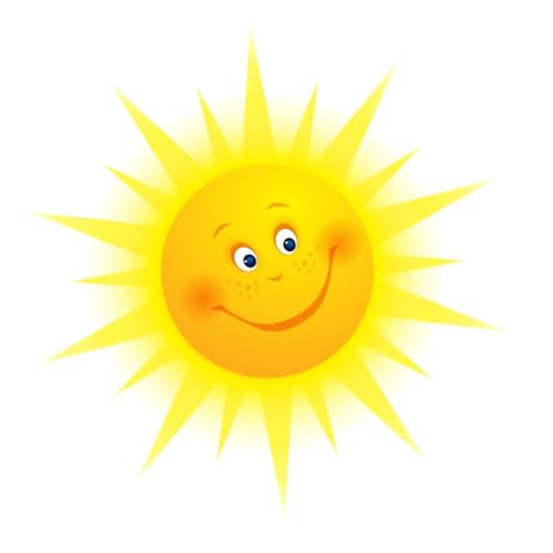 IMIKEYA Sonne Wandaufkleber Lächelnde Sonne Wandtattoo Wandsticker Wandaufkleber Wanddeko für Wohnzimmer Schlafzimmer Kinderzimmer von IMIKEYA