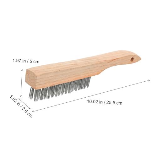 IMIKEYA Stahl drahtbürste mit Holzgriff Mittlere Härte Robust für Rostentfernung und Metallreinigung Ergonomischer Stiel für Sicheren Halt Vielseitig Einsetzbar bei Maschinen und von IMIKEYA