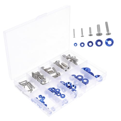 IMIKEYA Teiliges Bunte Aluminiumlegierung Senkkopfschrauben Unterlegscheiben mit Konischer Form Korrosionsbeständig Langlebig Einfache Montage für Spielzeugteile und Reparaturen von IMIKEYA