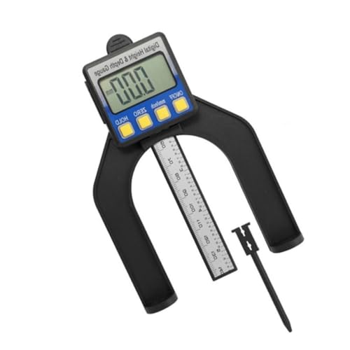 IMIKEYA Tiefenmesser mit LCD Anzeige und Magnetischem Fuß Präzises Holzbearbeitungs Messwerkzeug für Frästisch Einstellbare Tiefenmessung Metrisch und Umschaltbar von IMIKEYA