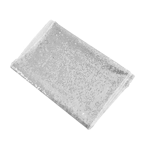 IMIKEYA Pailletten Tischläufer Silber Stilvolle Tischdecke Für Hochzeiten Und Partys Dekorative Tischdeko Für Buffets Und Desserttische von IMIKEYA